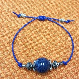 Leather Adjustable Large Bead Bracelets.